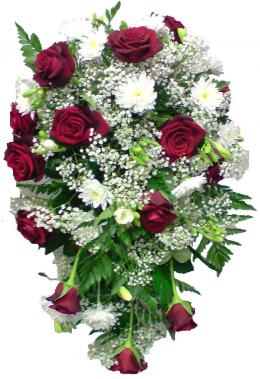 Bouquet de mariée rouge et blanc