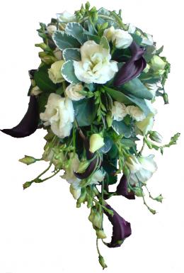 Bouquet de mariée blanc et noir